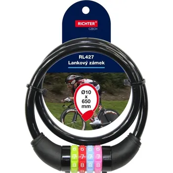 Visací zámek Zámek Richter kódový lankový s barevným číselníkem. RL.427-3.10x650.CRN 0.22000 Kg ELEKTRO Sklad1 63642710 (0.22000 Kg ELEKTRO Sklad1 63642710)