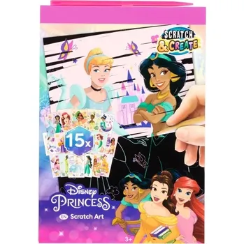 omalovánky Kniha vyškrabávacích obrázků Disney Princezny A5