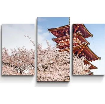 Obraz Sablio Obraz - 3-dílný Čínská věžička - 75x50 cm