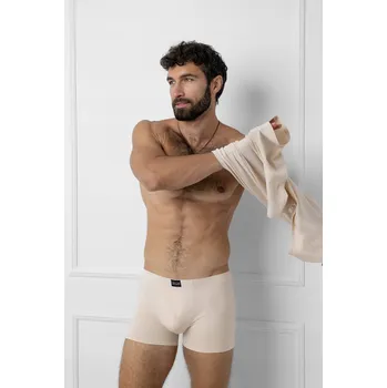 Boxerky Pánské boxerky Bavlna Béžové XL Apollo Italian Fashion