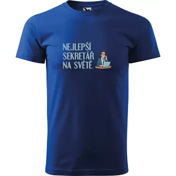 Sablio Tričko s potiskem Nejlepší sekretář na světě - modré XL