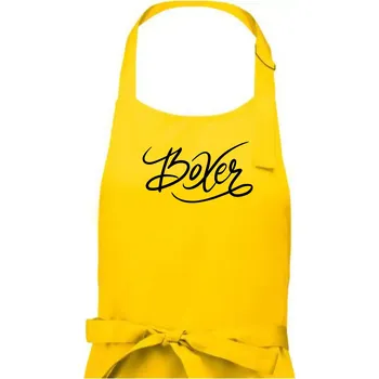 Kuchyňská zástěra Boxer - nápis okrasný - Dámská zástěra na vaření - Univerzální velikost ( Žlutá )