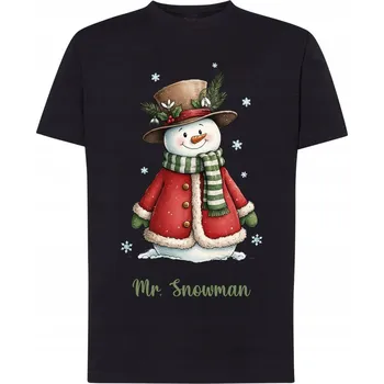 Pánské oblečení Vánoční pánské tričko Dárek k Mikuláši, motiv Mr. Snowman, vel. XXL