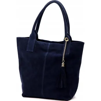 Vera Pelle kabelka z pravé kůže modrá