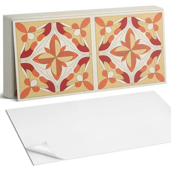 Obraz Balení vinylových dlaždic PVC Abstraktní květinový vzor 10 ks 40x20 cm