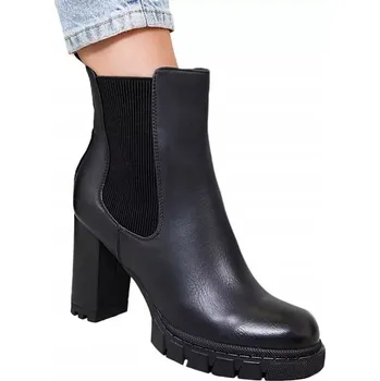 Dámská zimní obuv ČERNÉ DÁMSKÉ KOTNÍKOVÉ BOTY SEIHAY 40