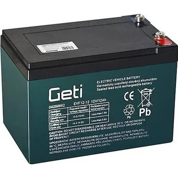 Záložní baterie Baterie olověná 12V / 12Ah GETI bezúdržbový akumulátor Trakční