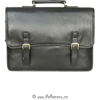 Pánská aktovka Pracovní aktovka HIDESIGN z kůže s přihrádkami Antonio černá
