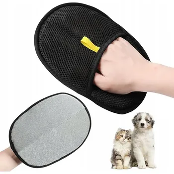 Kosmetika pro psa Oboustranné rukavice na stříhání chlupů pro domácí mazlíčky, rukavice na odstraňování chlupů pro psy a kočky 1 ks