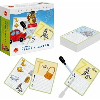 Desková hra PEXI Písmena Psaní a mazání 1 didaktická společenská hra v krabici 19x18x5cm