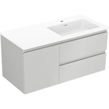 Koupelnový nábytek Mexen Orio koupelnová skříňka 100 cm s umyvadlem Otis pravým, 2S, 1D, šedá matná/bílá matná - 91A13-10047-3-BBFFF62-W18P01 Skříňky s umyvadlem