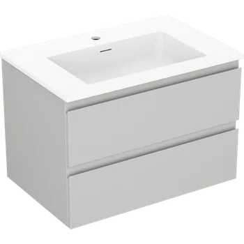 Koupelnový nábytek Mexen Orio koupelnová skříňka 70 cm s umyvadlem Otis, 2 zásuvky, šedá mat/bílá mat - 91A10-07047-2-BFF62-W18M01 Skříňky s umyvadlem