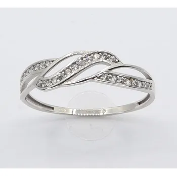 Prsten Zlatý prsten z bílého zlata se zirkony CDY43WW, vel. 52, 1.2 g (585/1000)