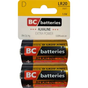 Článková baterie BC LR20 AM1 Alkalická baterie - Extra power 2ks BLISTR 1,5V