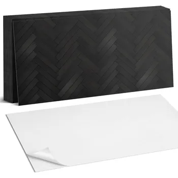 Umělý povrch Sada vinylových PVC dlaždic se vzorem parketové podlahy do stromečku, 10 ks, 40x20 cm