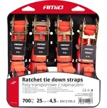 Upínací popruhy s ráčnou 700kg 25mm 4,5m 4ks