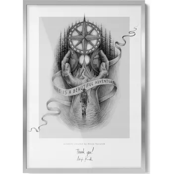 Obraz Stříbrný rámeček na zeď, elegantní dekorace do chodby, 50x70 cm