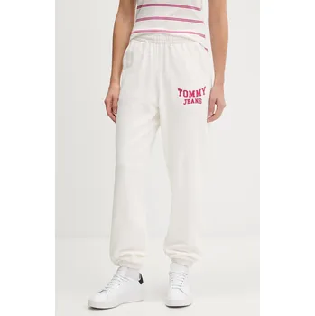 Bavlněné tepláky Tommy Jeans DW0DW22164 béžová 01X, vel. XL