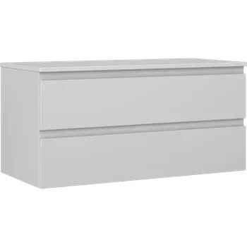 Koupelnový nábytek Mexen Orio koupelnová skříňka pod umyvadlo 100 cm s deskou, 2 zásuvky, šedý mat - 91A10-10047-2-BFFC62 Koupelnové skříňky