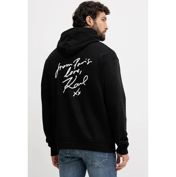 Pánská mikina Bavlněná mikina Karl Lagerfeld Karl Lagerfeld x Paris Hilton pánská, černá barva, s kapucí, s potiskem, 554917.705420 99X, vel. XXL
