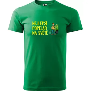 Sablio Tričko s potiskem Nejlepší popelář na světě - zelené M