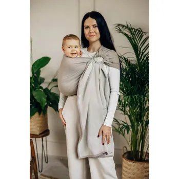 Šátek na nošení dítěte LennyLamb Ring Sling LITTLE HERRINGBONE ALMOND Velikost: 1_8_m