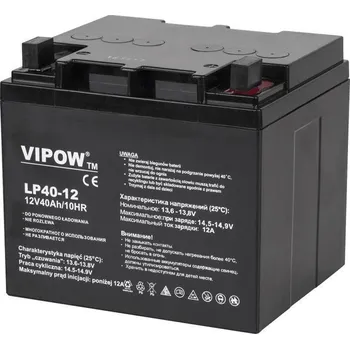Záložní baterie Baterie olověná 12V / 40Ah VIPOW bezúdržbový akumulátor
