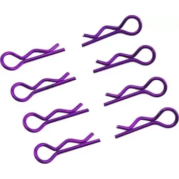 RC náhradní díl Ultimate Racing Sponky karoserie malé 1/8 - pravé a levé po 4ks. - fialové