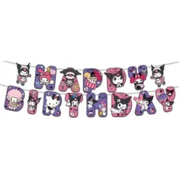 Papírová girlanda Happy Birthday Kuromi (1 ks)