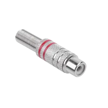 CABLETECH RCA konektor zásuvka, kov 2 pásky červený GNI0065B