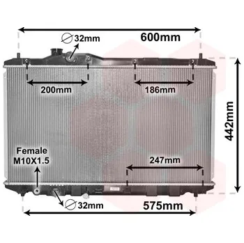 Chladič motoru Chladič, chlazení motoru VAN WEZEL 25002296