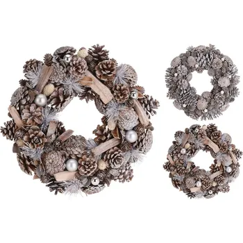 Vánoce Vánoční dekorace věnec, 34 cm přírodní, mix barev 0.50000 Kg ELEKTRO Sklad1 7821557 (0.50000 Kg ELEKTRO Sklad1 7821557)