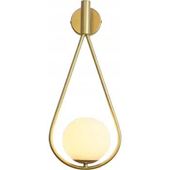 Nástěnné svítidlo Nástěnná lampa moderní KINKIET SKLENĚNÉ KOULE MLÉČNÁ Glamour GOLD E14