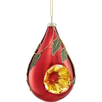 Vánoční dekorace VILLA ITALIA Vánoční Koule červená S REFLEKTOREM 13 cm