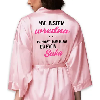 Podprsenka SATÉNOVÝ ŽUPAN Růžový Dárek Pro Kamarádku Manželku Talent Být Sexy