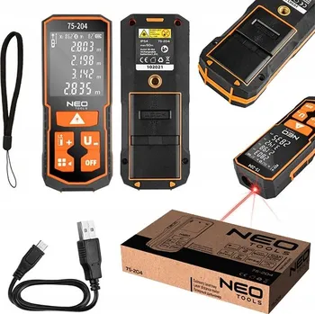 Měřící laser NEO TOOLS laserový dálkoměr, dosah 60 m, IP54 75-204