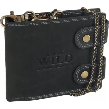 Peněženka Always Wild peněženka z pravé kůže černá - muž