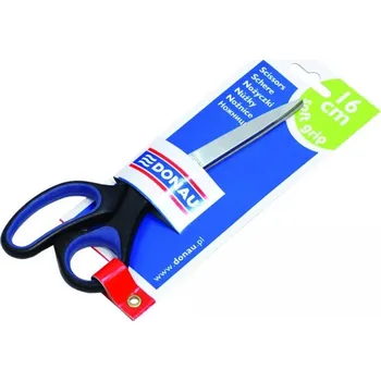 Kancelářské nůžky DONAU Soft Grip, 16,5 cm, modré