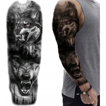 Odstranitelné tetování TETOVÁNÍ RUKÁV VLK VLKODLAK NOC SMÝVATELNÉ DOČASNÉ VODĚODOLNÉ