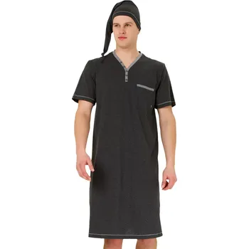 Pánské pyžamo Pánská noční košile Bonifacy 357/01 HOTBERG Barva/Velikost: grafit (šedá) / XL