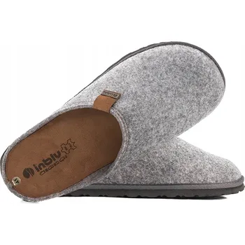Pánské pantofle INBLU Si-01 DOMÁCÍ PAPUČE NAZOUVÁKY plst kůže 44