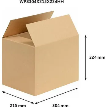 Obalový materiál A4 Klopová krabice, 304 x 215 x 224 mm, 3VVL