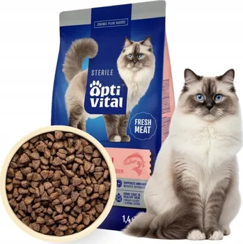 Krmivo pro kočku Optivital krmivo krmivo pro lososa 1,4 kg