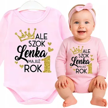 Kojenecký body Narozeninové body na první narozeniny, rok, dlouhý rukáv, ale šok vel. 86