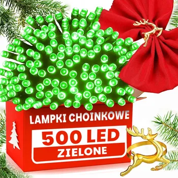Vánoce STYLOVÉ VÁNOČNÍ OSVĚTLENÍ NA STROMEČEK 500 LED ZELENÉ VNITŘNÍ/VENKOVNÍ VÁNOČNÍ +