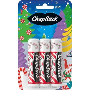 Péče o rty Hydratační balzám na rty Candy Cane Chapstick vánoční sada 3 kusů