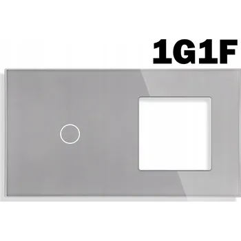 Elektrická zásuvka PANEL PRO DOTYKOVÉ MODULY RÁMEČEK DVOJITÝ 1G+1F ZÁSUVKA STŘÍBRNĚ ŠEDÁ