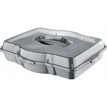 Dóza na potraviny Dóza na dort plastová pastelová 46x35x10 cm 3v1 antracitová