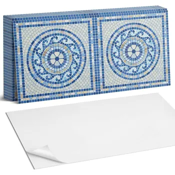 Dlažba Samolepicí vinylové dlaždice Mozaika v odstínech oblohy 10 ks 40x20 cm