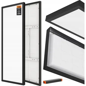 Stropní Svítidlo obdélníkový Ledhoff 120 x 30 cm černý